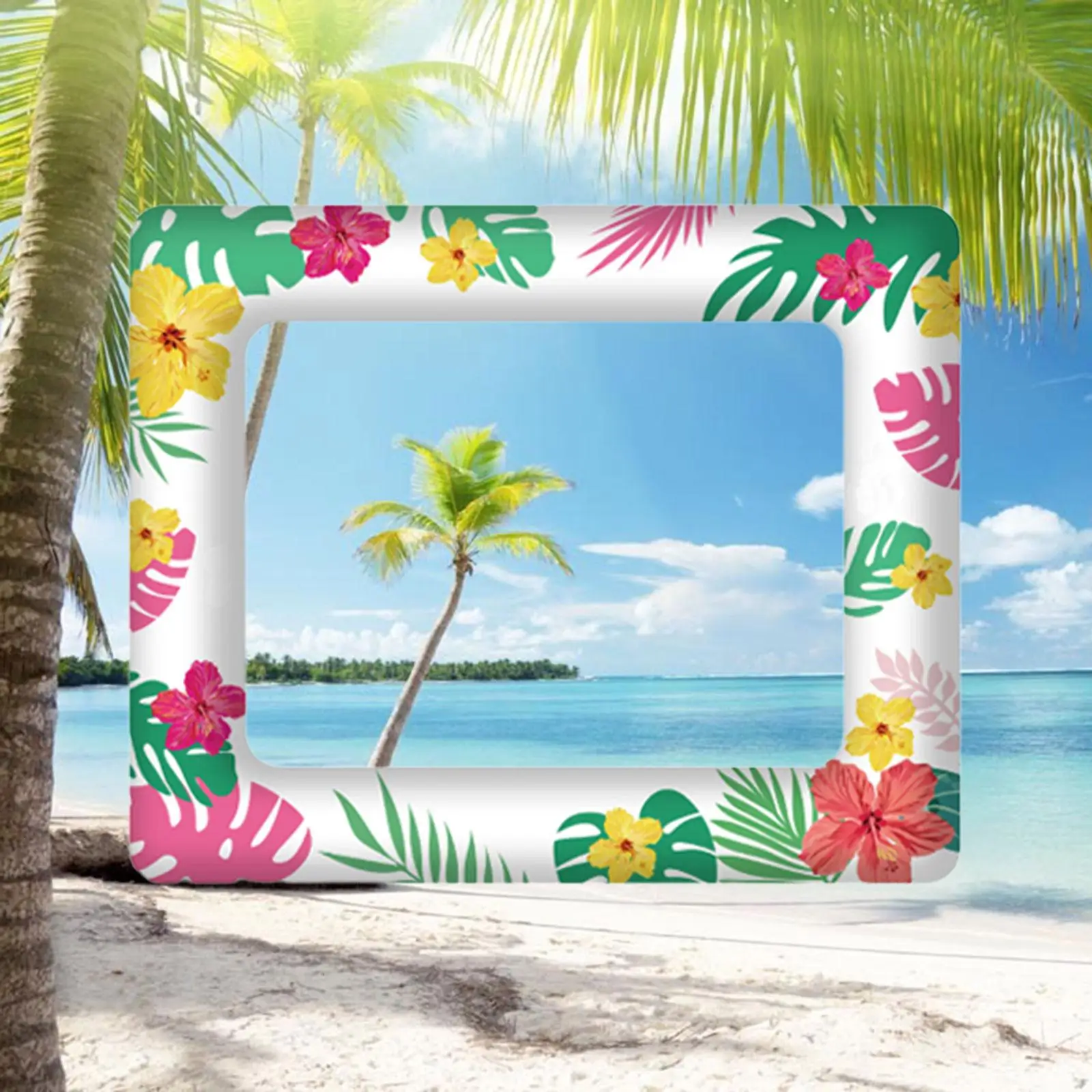 Hawaiian Inflatable Photo Frame Multipurpose Photo Props Booth Frame For Summer Event Layout Beach Party Decoration Supplies