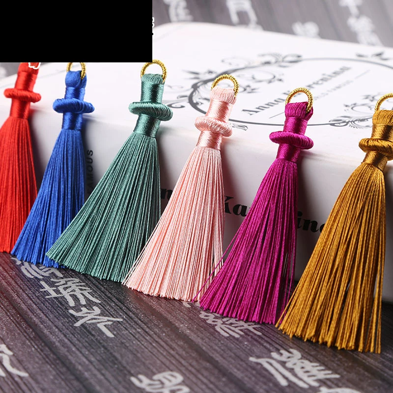 10PCS 8cm Polyester Silk Tassel Vertical Tassel Decoration Crafts DIY Jewelry Home Decoration Sewing Curtain Accessories