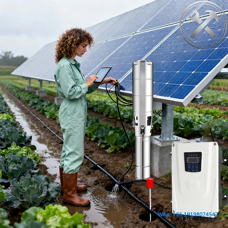 

AC DC Hybrid Solar Submersible Pump 5.5HP 6Inch 304 Stainless Steel High Pressure for Agricultural Irrigation