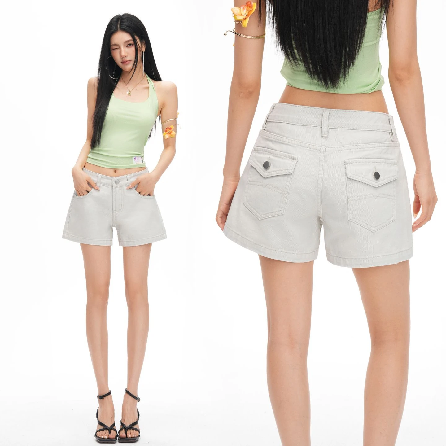 

ZHISILAO Новые джинсовые шорты Y2K для женщин, винтажные повседневные бежевые мини-шорты, лето 2026