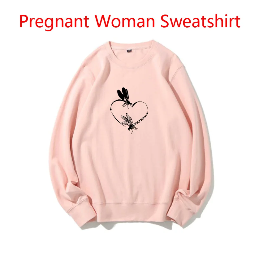 Dragonflies Funny Cute Sweet Print Pullover Pregnant Woman Sweatshirt Fashion Korean Version Maternity Women Sweaters Spring