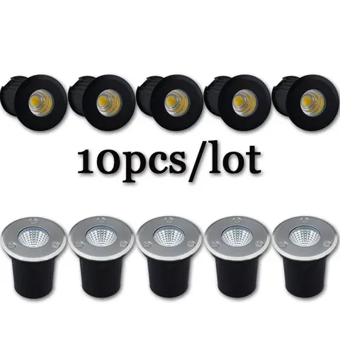 10PCS LED Underground Light 1W3W5W COB Floor Lamp Outdoor IP67 Ground Spot Landscape Garden Square Path Buried Yard 110V220V 12V