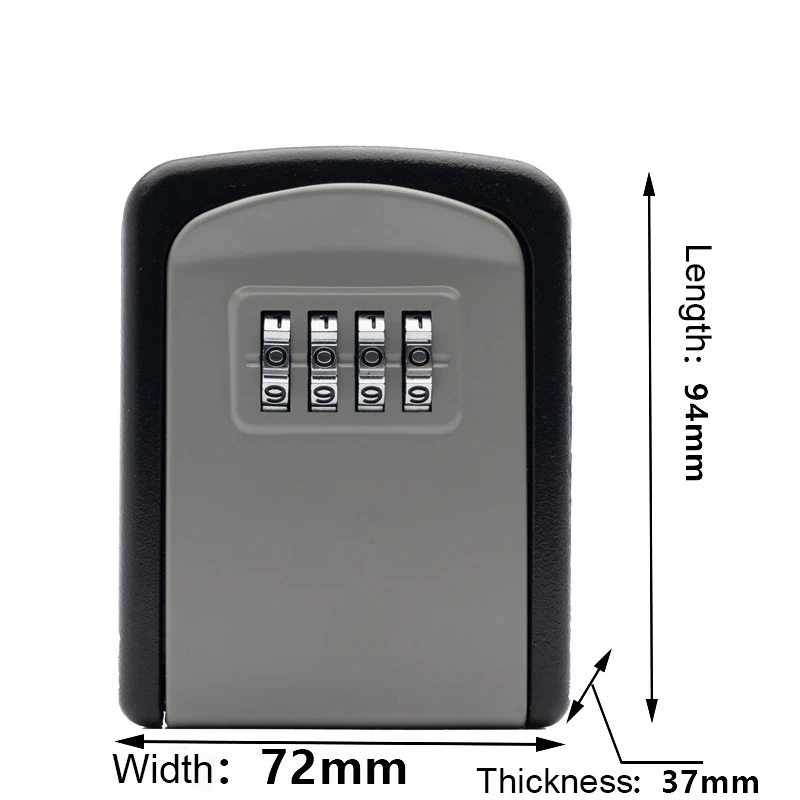 4 Password Key Box Wall Mounted Security Anti-theft Key Organizer Home Security Indoor Outdoor Key Safe Lock Storage Box