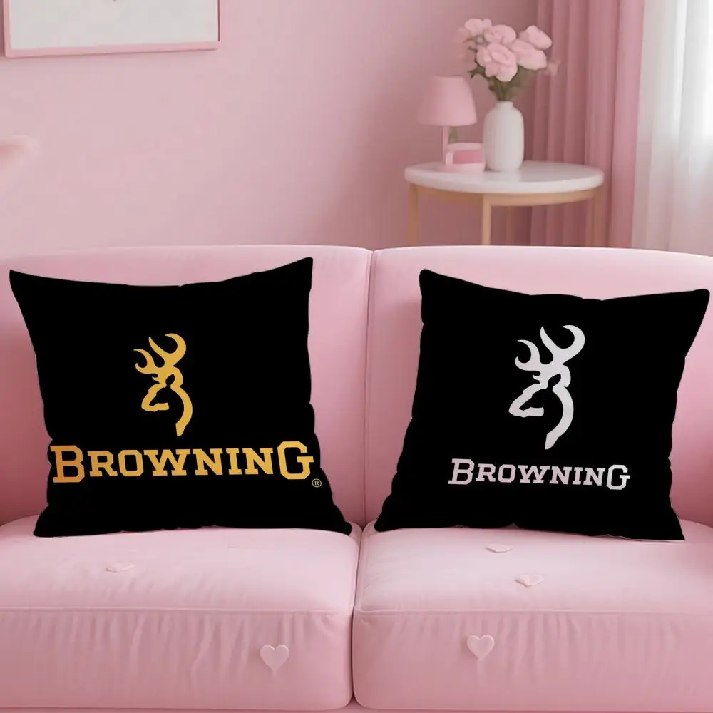 كول العلامة التجارية B-براونينج كيس وسادة نسيج قطيفة لينة على الوجهين المطبوعة أريكة ديكور المنزل غرامة الشتاء هدية غطاء الوسادة #4