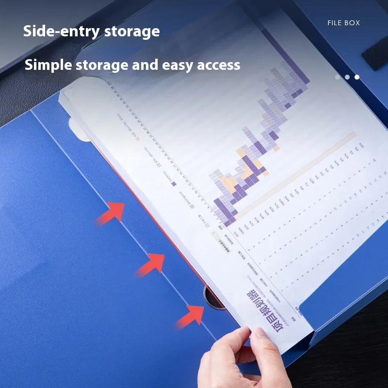 A4 Archive Box Plastic Document Box Thickened PP Plastic Document Box Large Capacity Voucher Folder Document Box Storage Office