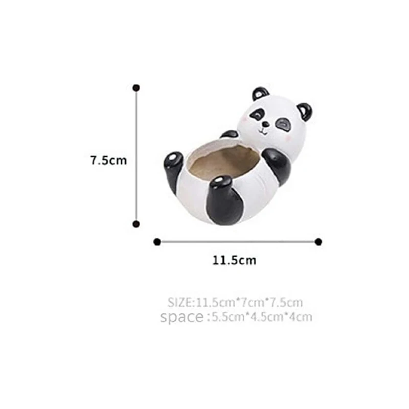 Cute Panda Plant Pot, Animal Succulent Planter, Windowsill Cactus, Balcony Decoration for Girls, Flower Pot, Garden Gift
