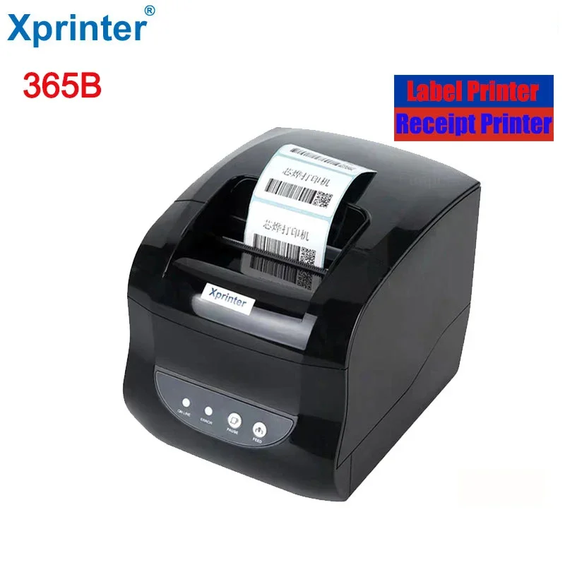 Xprinter 365B Label Printer Thermal Barcode Receipt Printer Sticker Printer 20-80mm Paper in Supermaket For Windows/Linux