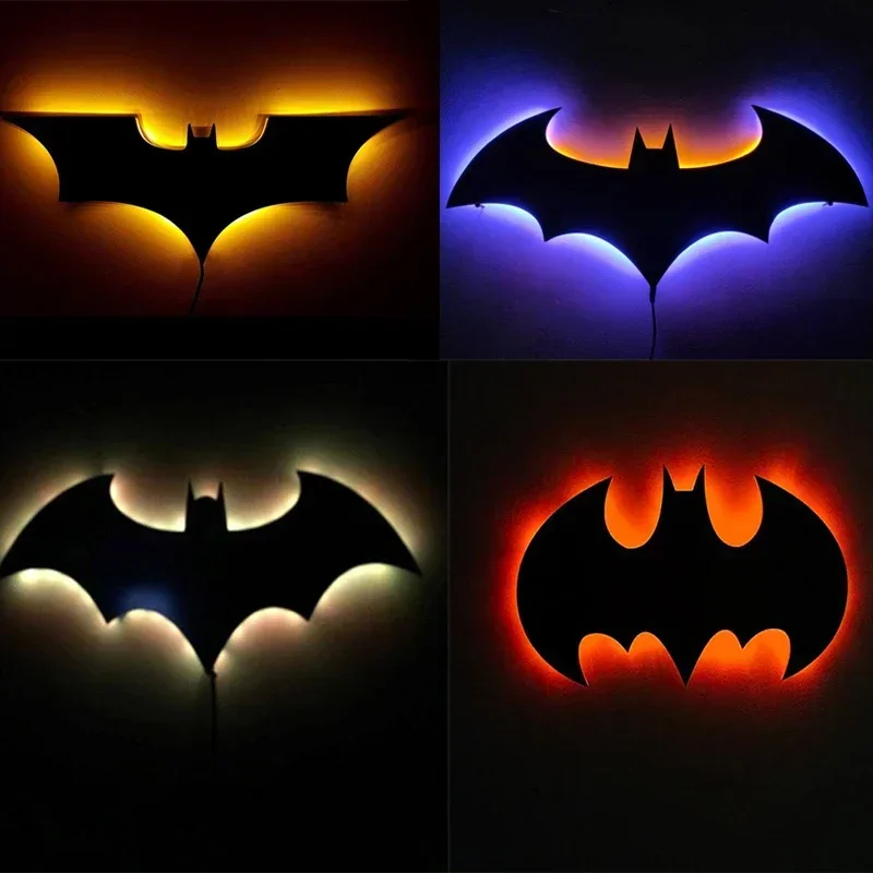 2025 New RGB Cool LED Night Light Decorative Wall Lamp Novelty Remote Control Color Changing Bat Wing Bedside Ambient Light Hot