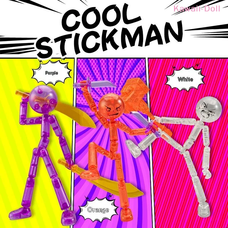 1 Set Movable 3D Printing Mannequin Novelty Action Figure Stickman Assembled Robot Multi-jointed Stickman Toy image 6