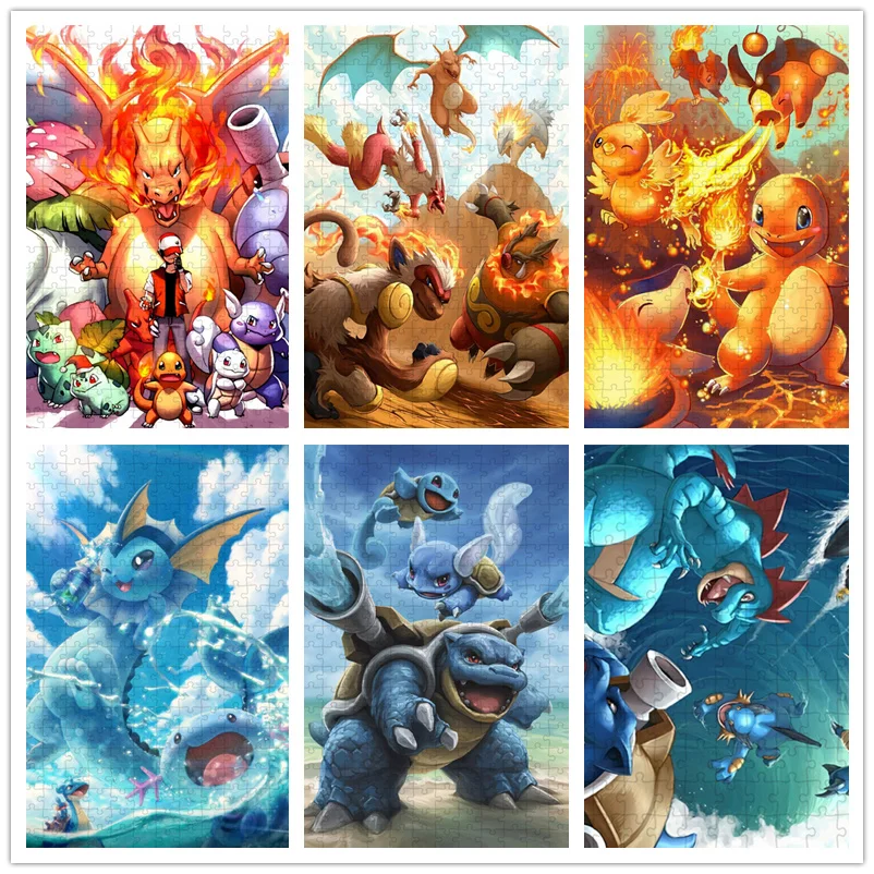 

Пазлы с персонажами покемонов, декомпрессионные игрушки, пазлы Umbreon Charmander, семейные забавные игры, хобби ручной работы