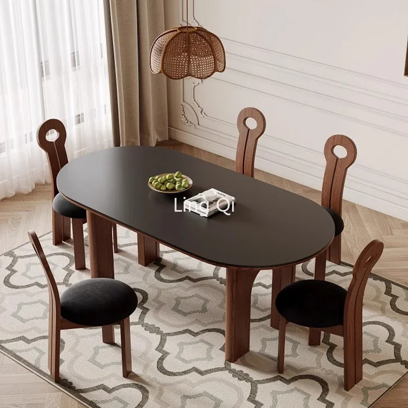 

Luxury Dining Table Set Serving Modern Design High Quality Oval Coffee Tables Kitchen Living Room Mesas Jantar Home Furniture