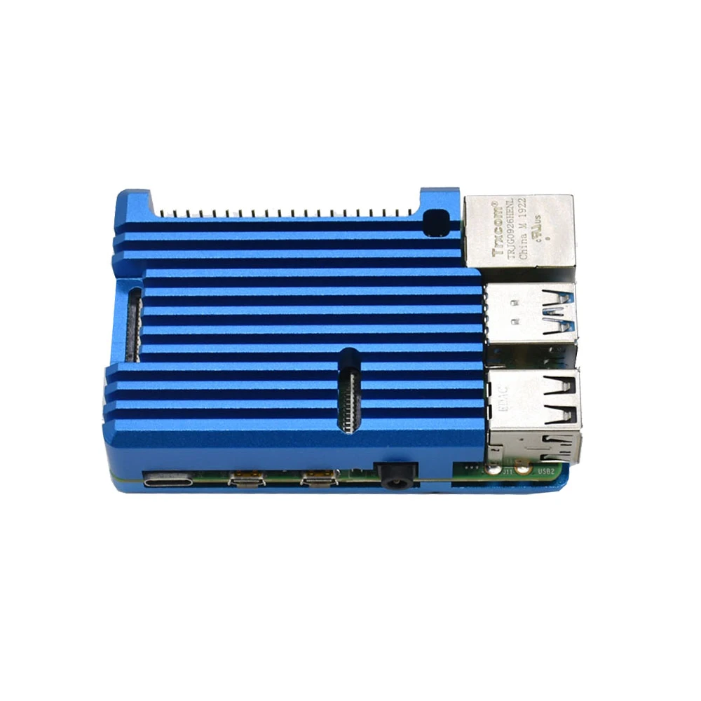 

for Raspberry Pi 4B 2G RAM DIY Kit Support 2.4 / 5.0 GHz WIFI Bluetooth 5.0 with Aluminum CNC Alloy Protective Blue Case 5V 3A P