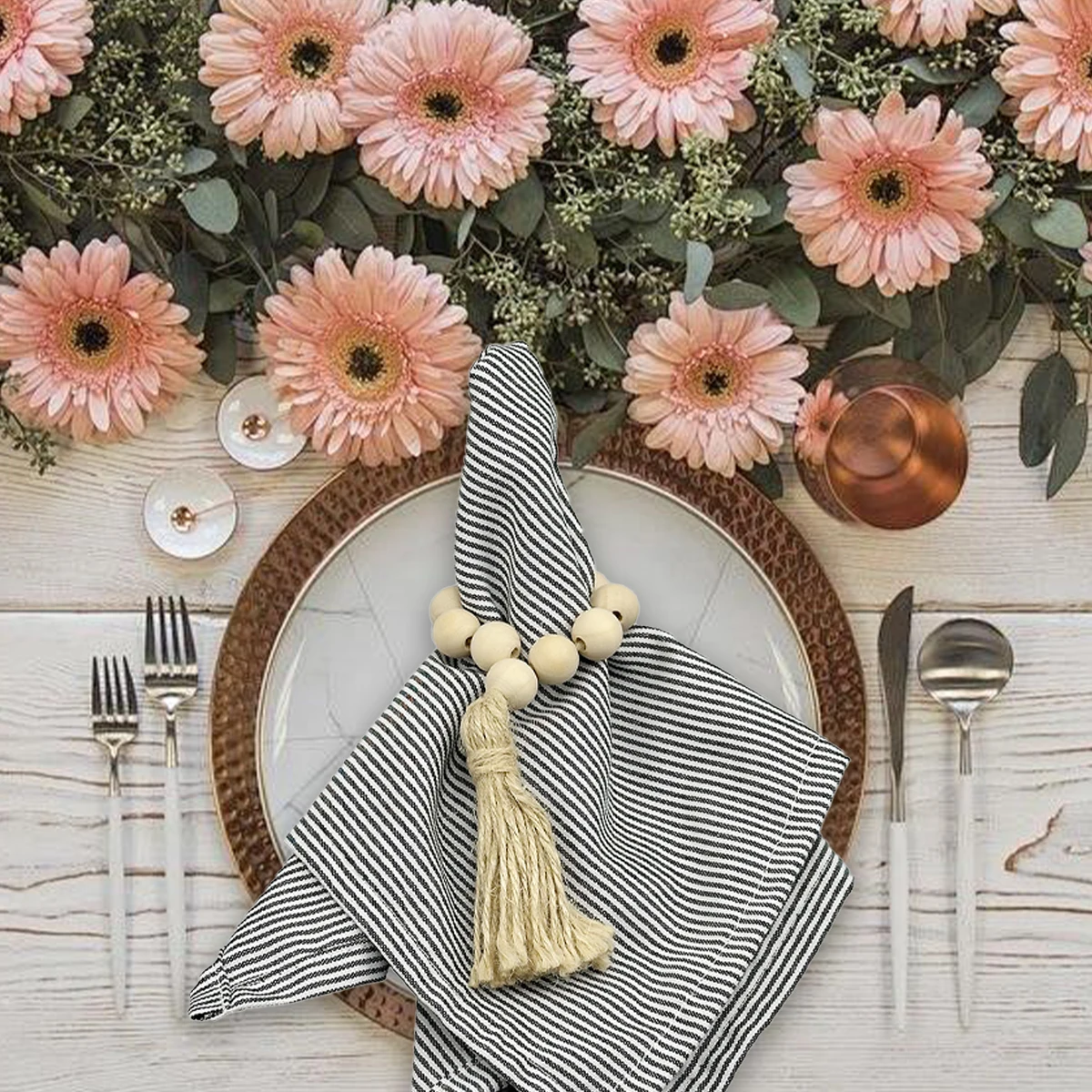 Oxford Striped Napkins, Durable Polyester Thick Pads, Reusable Kitchen and Restaurant Holiday Decorations