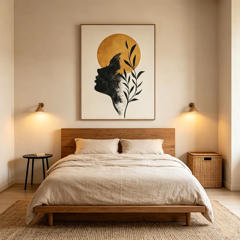 Boho Minimalist Woman Silhouette Poster Print for Bedroom Living Room Surreal Series Canvas Painting Wall Art Picture Home Decor