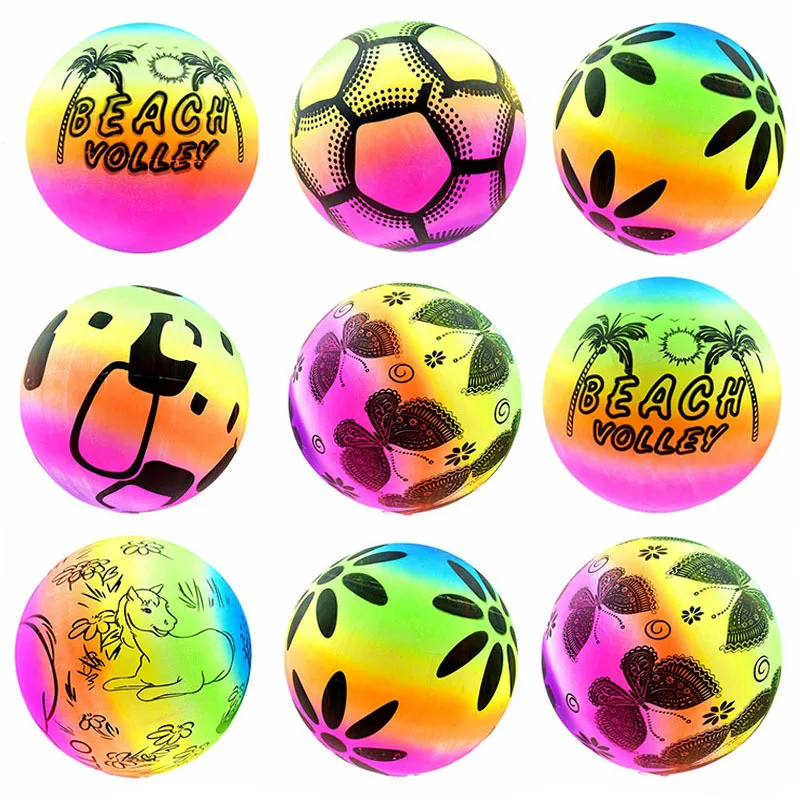 3 szt. 22cm Dziecięca dmuchana piłka zabawka Olśniewający kolor dmuchana piłka Piłka plażowa Zabawka do sportów na świeżym powietrzu dla rodziców i dzieci do zabawy w wodzie