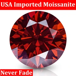 High Quality Certified VVS1 Garnet Dark Red Moissanite Stones 0.5ct to 9ct Loose Gems Pass Diamond Test Diamond Bead Jewelry Hot