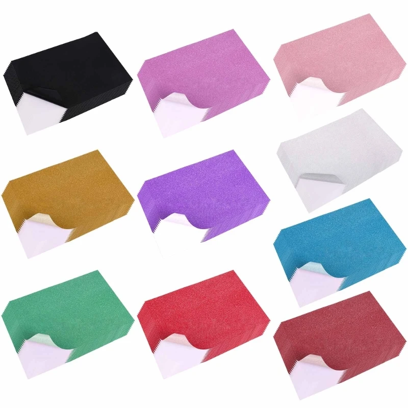 Glitter Powder Paper Stickers Handmade Paper Crafts for DIY Scrapbooking Art Projects