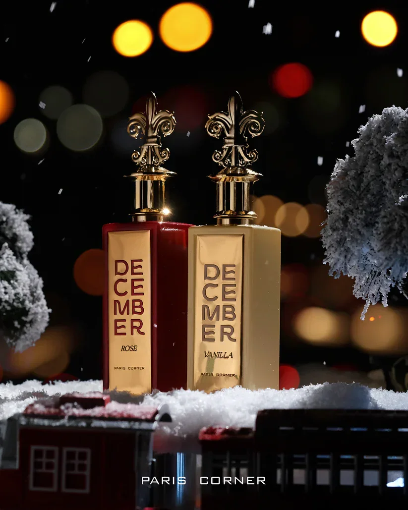 Paris Corner December Vanilla Eau de Parfum - Oriental Vanilla fragrance for Men and Women, 85 ML, featuring notes of rum, vanilla, and jasmine for a sweet and long-lasting scent.