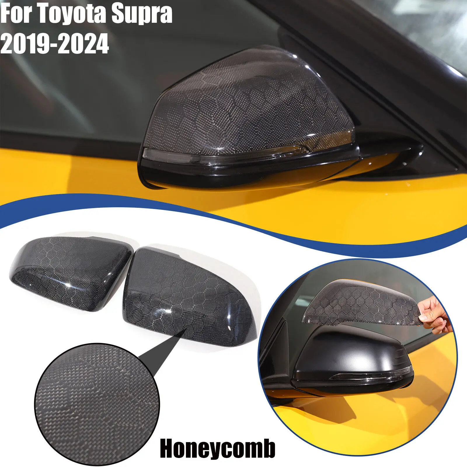 

Carbon Fiber Car RearView Mirror Cover For Toyota GR Supra A90 A91 2019-2025 Sideview Mirror Protection Trim Wing Accessories