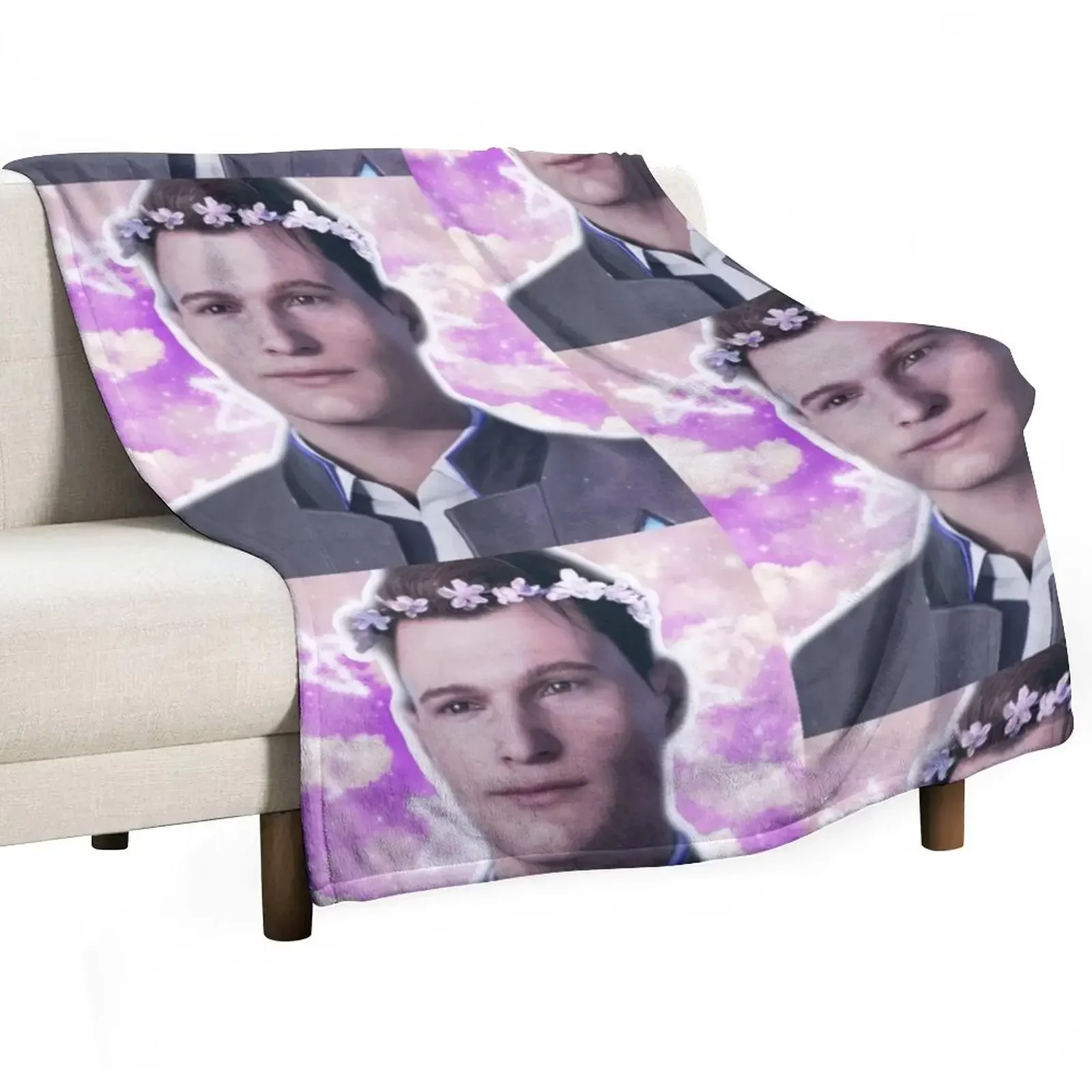 

Flowerboy Connor DBH Videogame Throw Blanket warm winter Vintage Moving Blankets