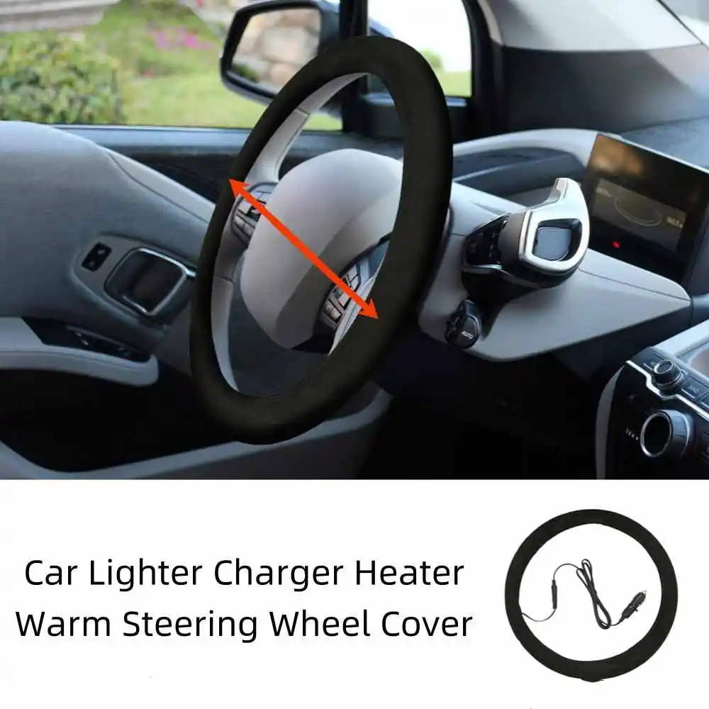 

1PC Durable Heated Steering Wheel Cover Warm In Winter For Steering Wheel Protector Outer For Cars Vans Automotive Hot Parts
