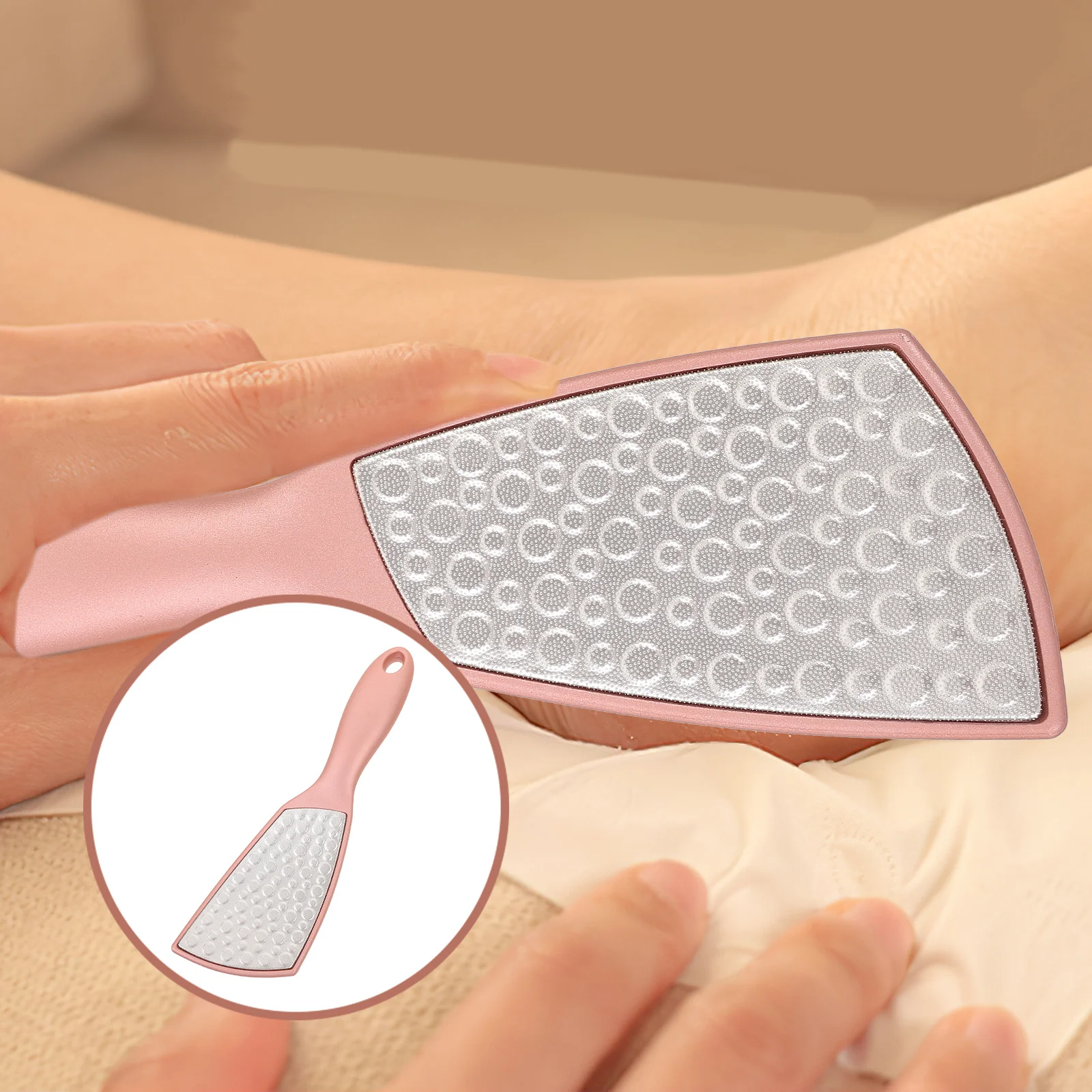 

Double Sides Foot Grinder Stainless Steel Foot Callus Remover Rose Gold Lightweight Ergonomic Handle Pedicure Scraper