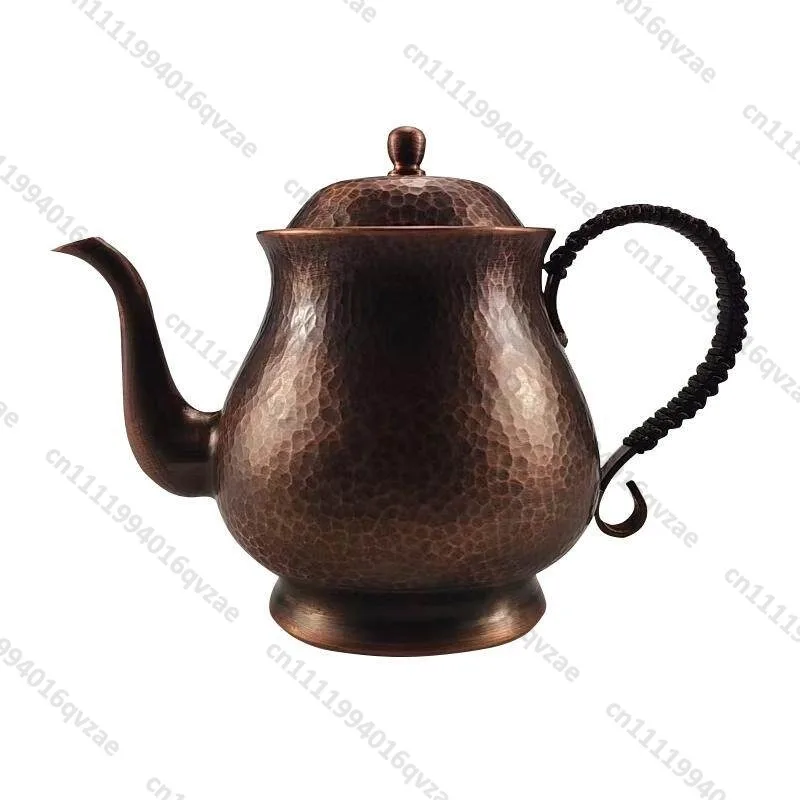 Copper Pot Pure Copper Pot Household Wine Pot Handmade Beating Thickened Kettle Retro Tea Brewing Teapot 1000ml