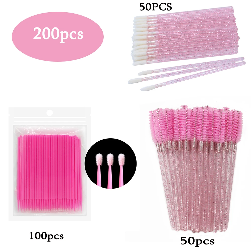 200 Pcs Disposable Makeup Brushes For Eyelashes Eyebrows Lip Tools Set Microbrush Swab Crystal Mascara Wand Supplier