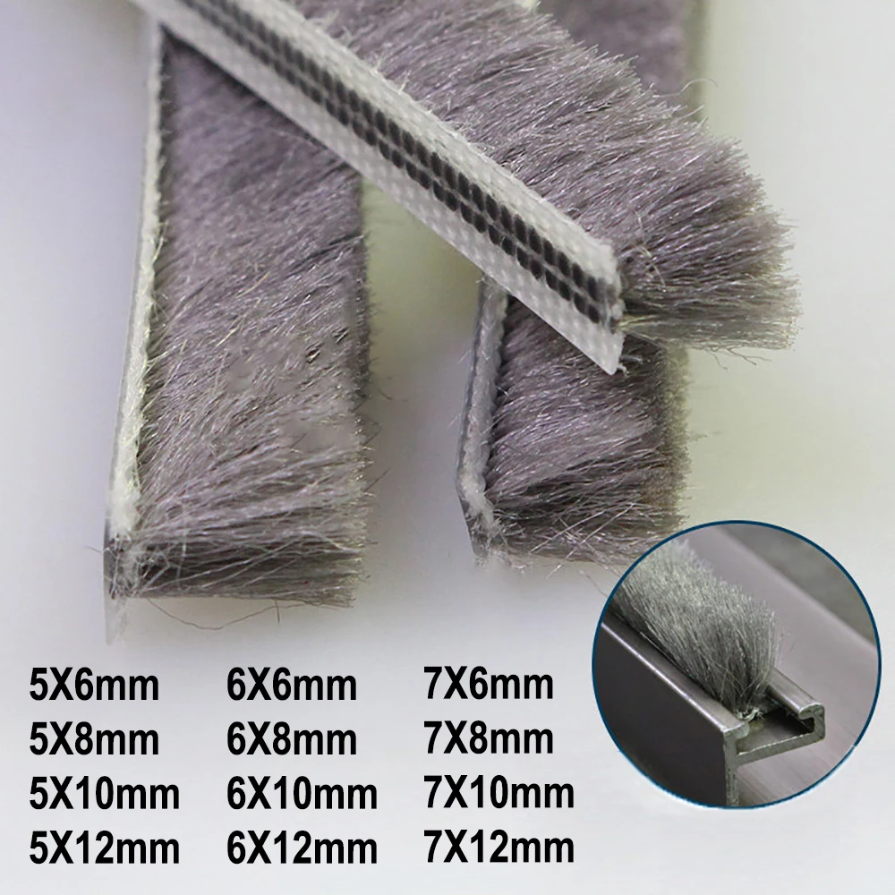 

Energy Saving Window Seal Strip 5/6/7mm Slot Window Brush Seal, Anti-Collision Fluffy Pile Weather Strip for Doors and Windows