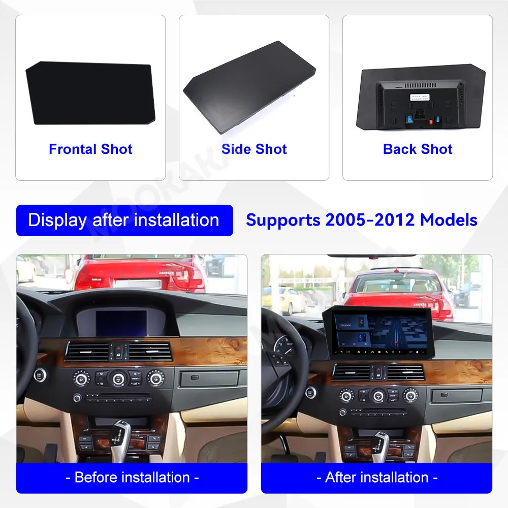 12.9 "أندرويد 14 ستيريو تلقائي لسيارات BMW 3 Series E9X 5 Series E60 2005-2012 راديو السيارة نظام تحديد المواقع والملاحة مسجل شرائط سماعة الرأس Carplay