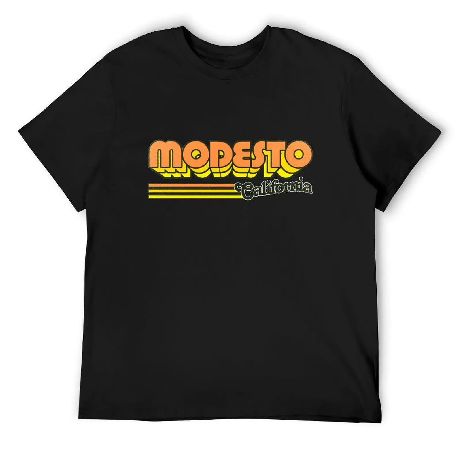 

Modesto, CA City Stripes T-Shirt sports fans summer tops plus sizes anime shirt mens plain t shirts