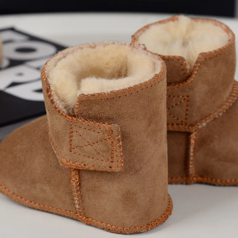

Girls Wool Sheepskin Boots Children Winter Fur Shoes Kids Boy Velvet Snow Boots Infant Baby Toddler Leather Furry Boots Footwear