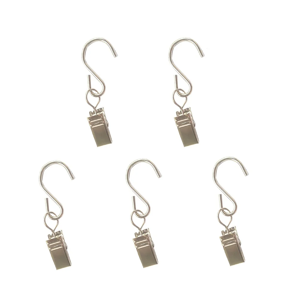 

25Pcs Metal S Hooks Curtain Clips Hanging Hooks for Photo String Lights Party Camp Wedding Decorations Curtain Hook