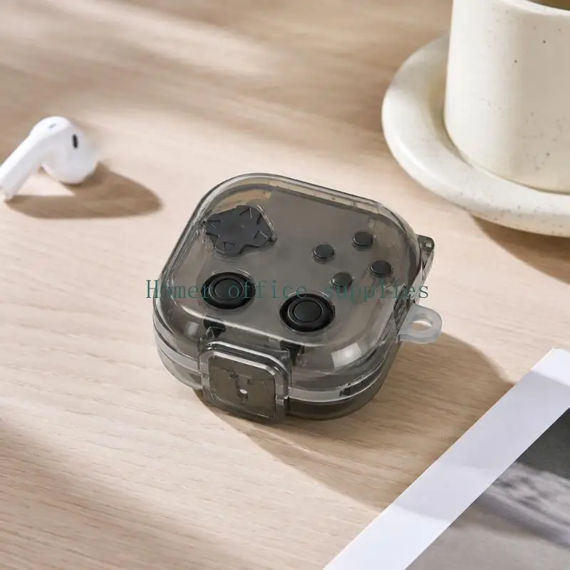 K43B Lightweight Wireless Earbud Case Shell with Molded Coverage, Controller Style Face, and Carry Clip for Commuting