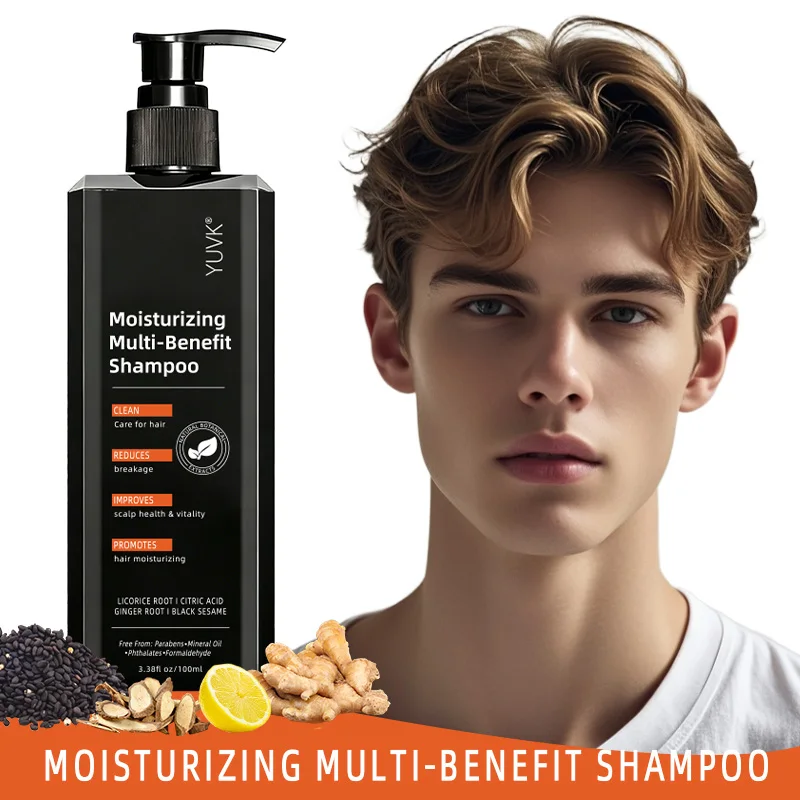 Champú YUVK Ginger Rich and Fluffy, especialmente diseñado para cuero cabelludo graso, limpia los folículos capilares, equilibra la grasa y el aceite.