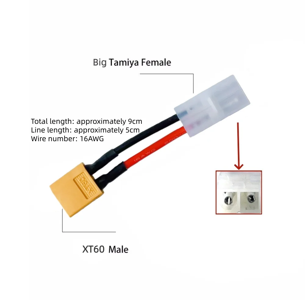 NEW Adapter Female/Male Deans T Plug XT60 to Tamiya Connector Conversion Cable 16AWG For RC Drone Car Boat Quadcopter Battery