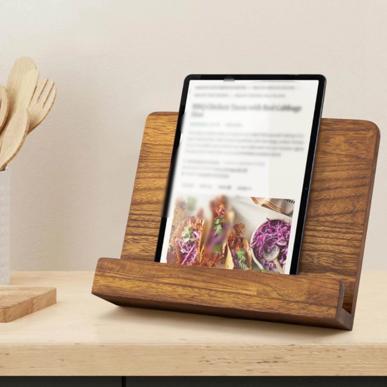 Wooden Book Stand Handshands-Free Desktop Book Stand Desk Easel Sturdy Holder Long-Lasting for Readers, Tabletop