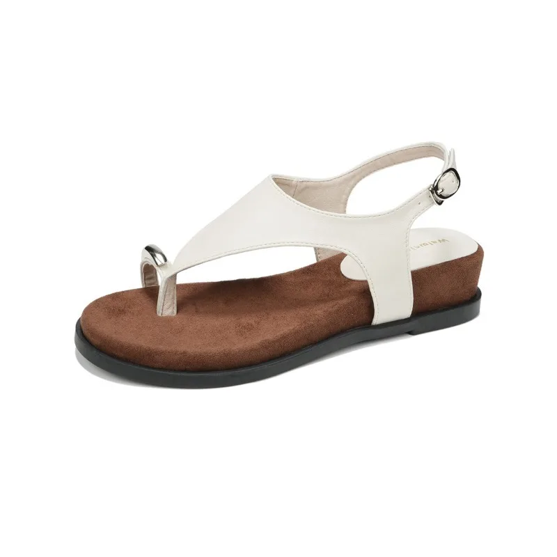 

Women's Thong Platform Sandals Microfiber Upper Metallic Finish Wedge Heel French Style Casual Summer Shoes Spring 2026