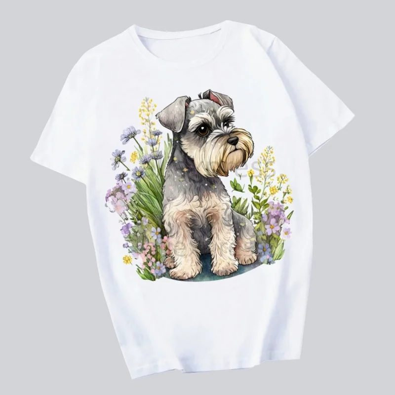 

schnauzer T Shirt Novelty Funny Vintage Crew Neck Men's T-Shirt Humor Women Top Tee Gift Humor Streetwear