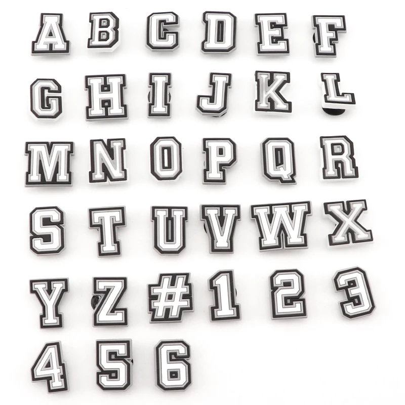 1 Pcs Letter Shoe Charms for Clog Sandals Shoe Decoration Number Alphabet Characters DIY Shoes Pins for Boy Girl Men Women