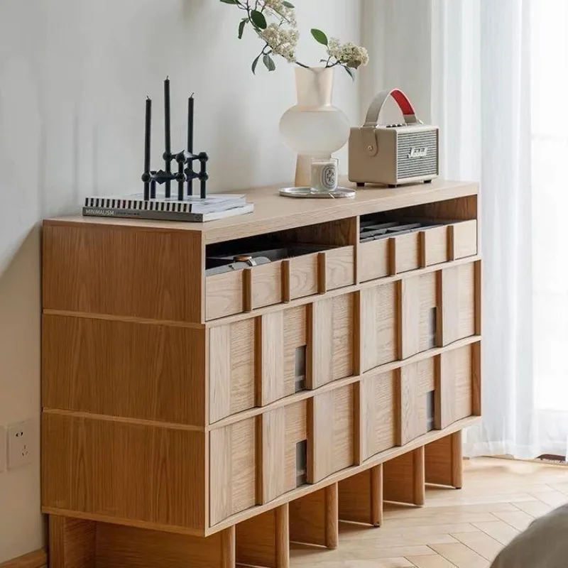 

Premium solid wood chest of drawers, black dining side cabinet, bedroom entrance storage locker