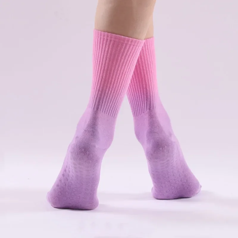 Women Ballet Yoga Socks Gradient Socks Professional Non-slip Cotton Breathable Gym Fitness Dance Sport Socks Women's Socks 1Pair