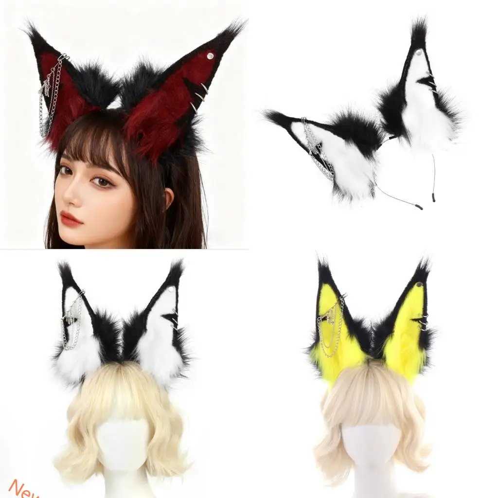 

Плюшевая повязка для волос с ушками животных, мягкие аксессуары для волос для детей, костюм, вечерние, повседневные LXAD