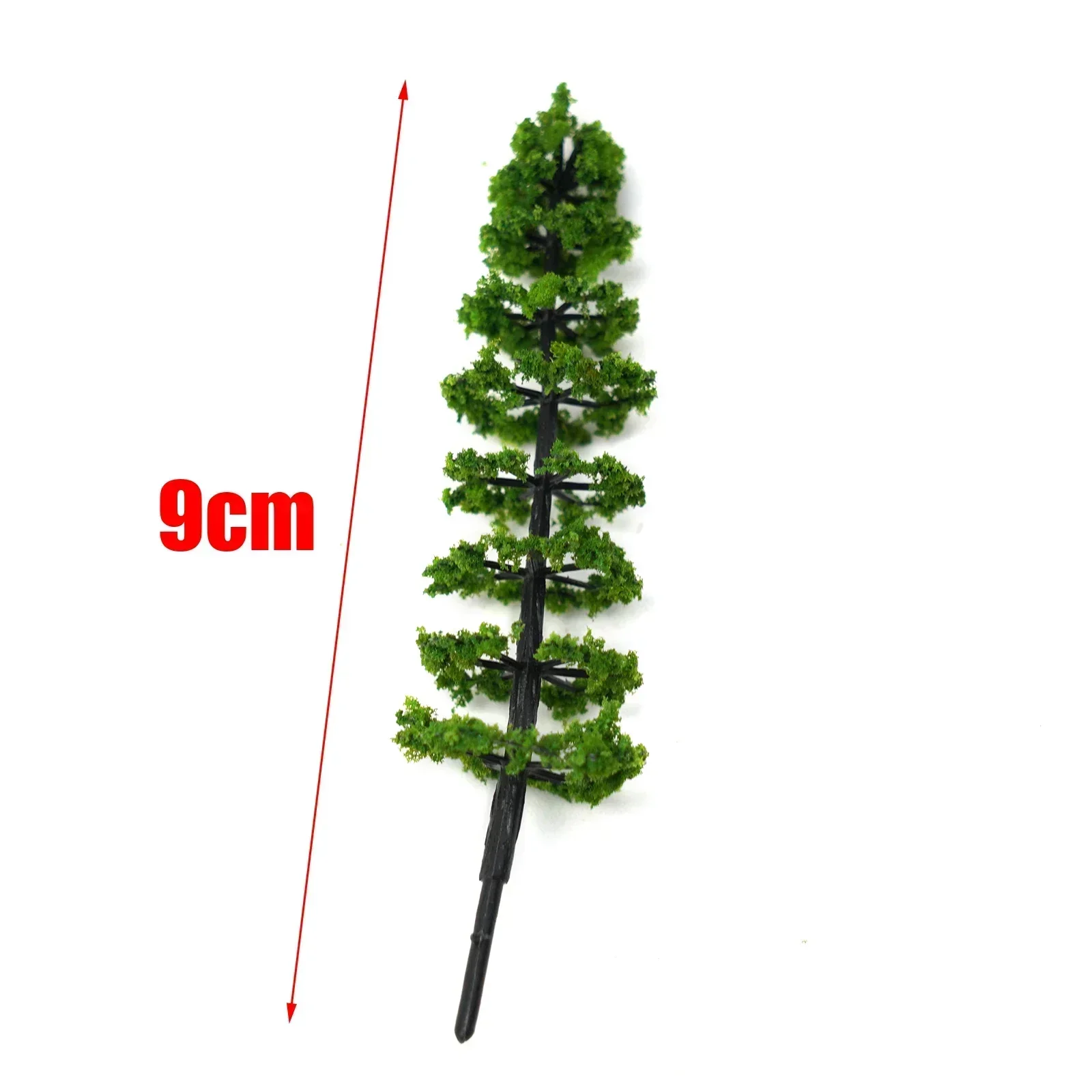 10Pcs Bäume Modell Grün Für Skala Eisenbahn Layout 9CM Miniatur Sandtisch Modell Landschaft DIY Für Szene Dekoration