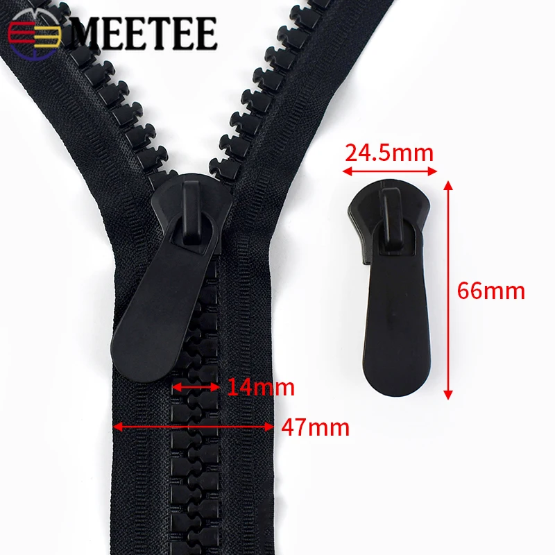 1Pc 20# Extra Large Resin Zipper Double Slider Open-End Oversized Zippers for Sewing Jacket Tent Garment Decor Zip Accessories