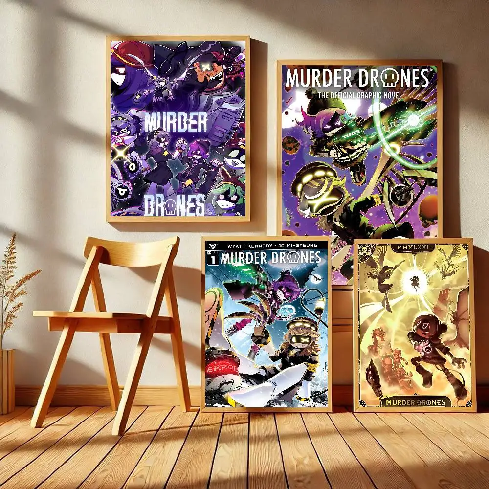 1PC Anime Murder Drones  Movie Sticky Posters Retro Kraft Paper Sticker DIY Room Bar Cafe Aesthetic Art Wall Painting