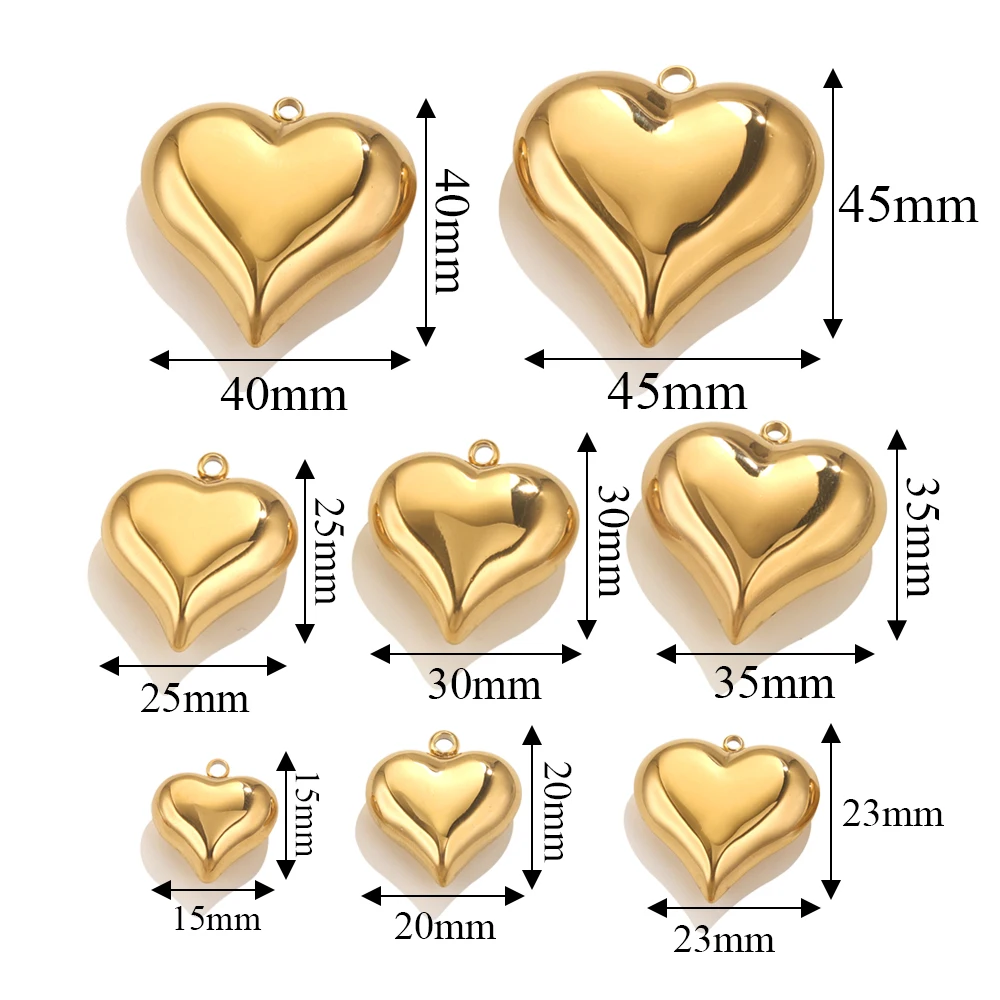 1pcs Stainless Steel Heart Charms For Necklace Jewelry Making Hollow Heart Pendants DIY Earring Connectors Jewelry Supplies