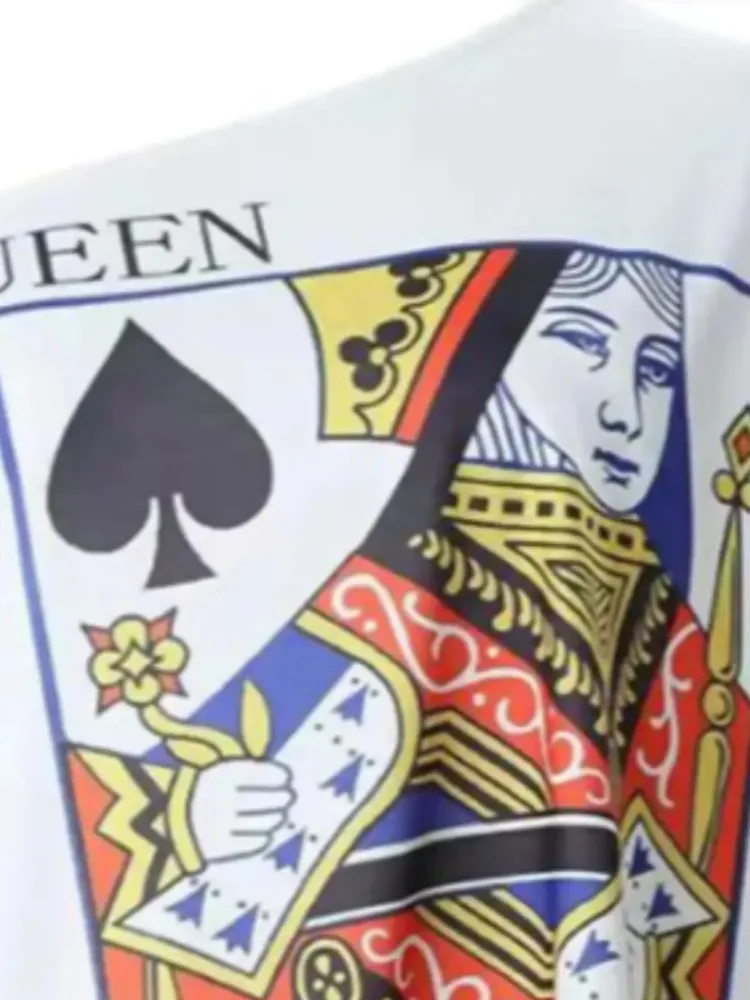 เดรสแฟชั่นผู้หญิงทรงหลวมสำหรับฤดูใบไม้ร่วง ลายพิมพ์ กระดุมโลหะ คอเฉียง