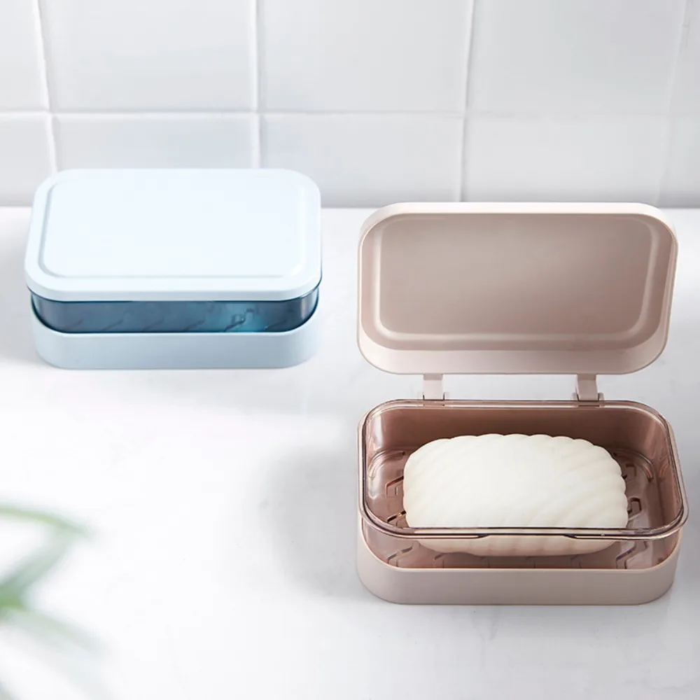 

Portable 1Pcs Sponge Plate Drain Double Layer Sealing Soap Container Soap Case Soap Dish Soap Box