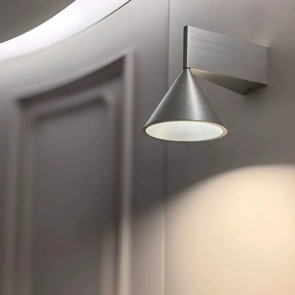 Modern Cone Wall Lamp Minimalist Creative Advanced Wall Light Bedroom Headboard Door Number Background Wall Aisle Design Lamp